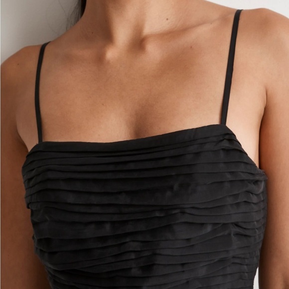 Madewell Ruched Crop Straight-Leg Jumpsuit in True Black size 12 NWT NO119 - Picture 5 of 13